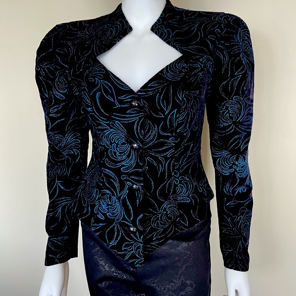 Vintage 1980s Velvet Structured Zum Zum Blazer